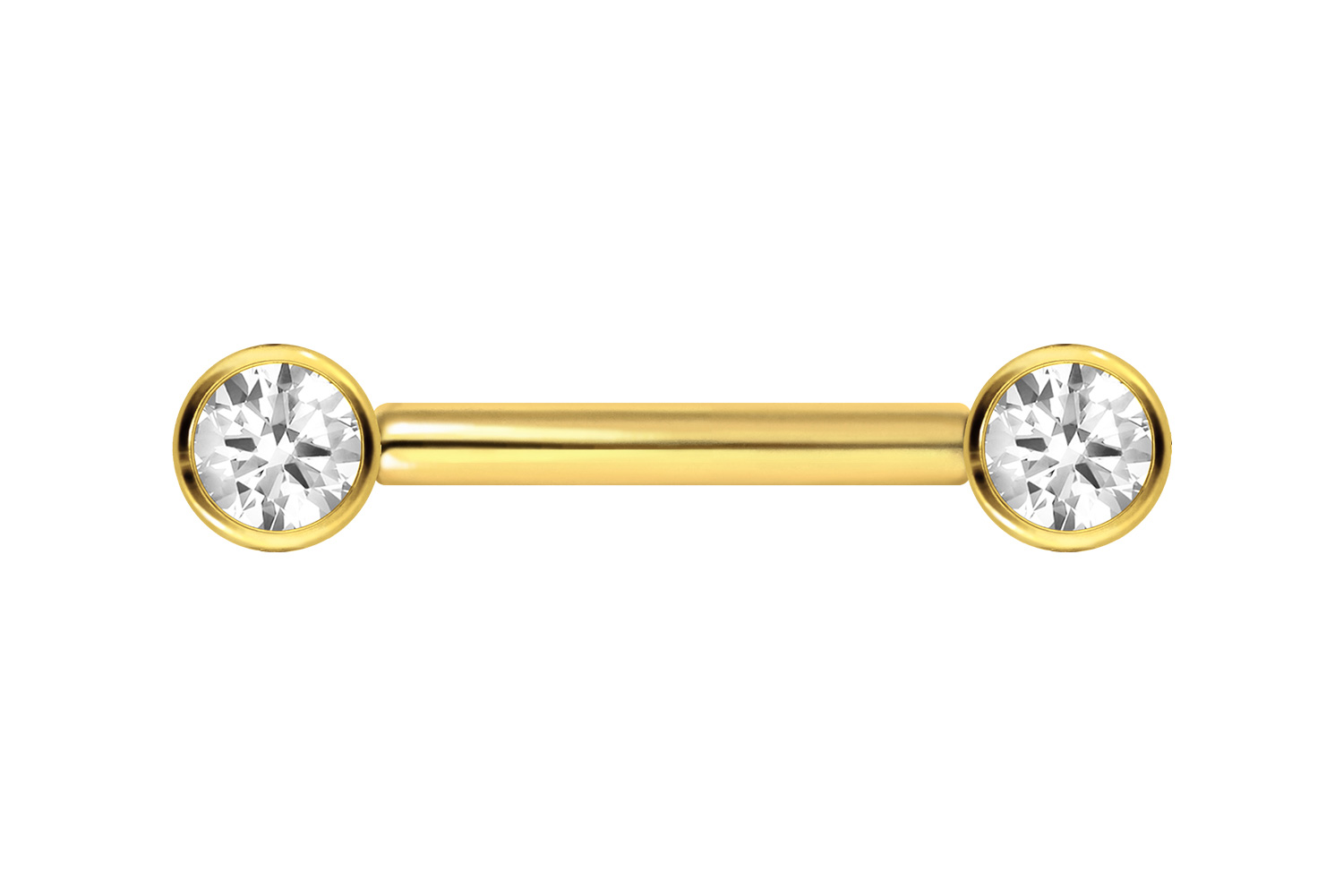 Titan Barbell Piercing mit Push Fit KRISTALL